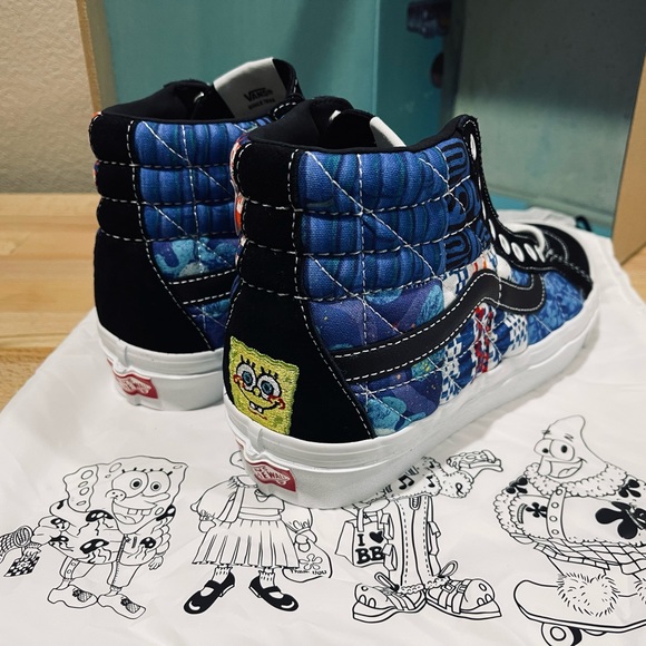 VANS Sk8-HI Spongebob Sandy Liang Patchwork Women's US 9.5 8.5 - Picture 3 of 11
